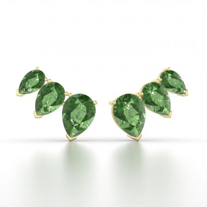 Calypso Boucles d'oreilles Tourmaline en Or jaune 18k