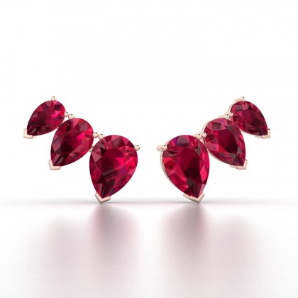 Calypso Boucles d'oreilles Rubis en Or rose 18k