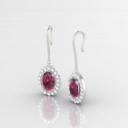 Clothilde Boucles d'oreilles Grenat en Argent 925