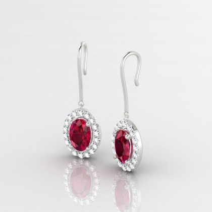 Clothilde Boucles d'oreilles Rubis en Or blanc 18k