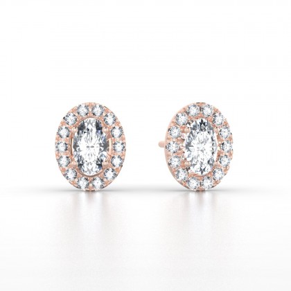 Clothilde Puce Boucles d'oreilles Diamant en Or rose 18k