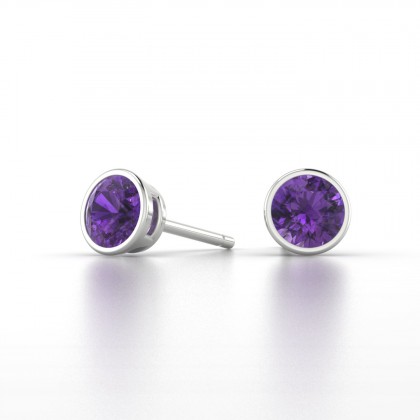Dana Boucles d'oreilles Améthyste en Or blanc 18k