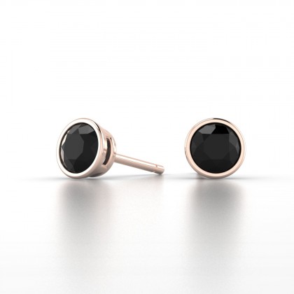 Dana Boucles d'oreilles Diamant noir en Or rose 18k
