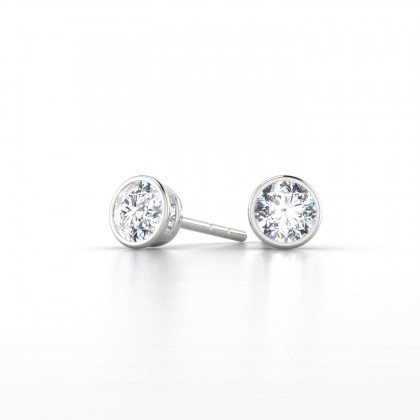 Divin Boucles d'oreilles Diamant 0,40 carat en Or blanc 18k