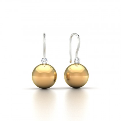 Enata Boucles d'oreilles Perle d'eau douce Dorée 8 à 9 mm en Argent 925