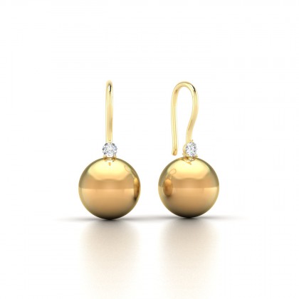 Enata Boucles d'oreilles Perle d'eau douce Dorée 8 à 9 mm en Or jaune 18k