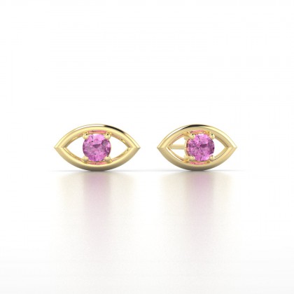 Era Boucles d'oreilles Saphir rose en Or jaune 18k