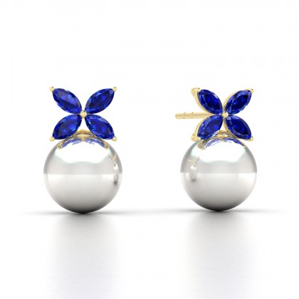 Eulasis Boucles d'oreilles Saphir en Or jaune 18k