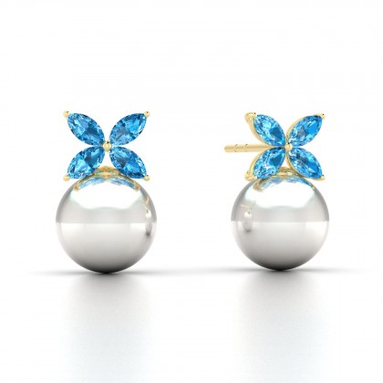 Eulasis Boucles d'oreilles Topaze en Or jaune 18k