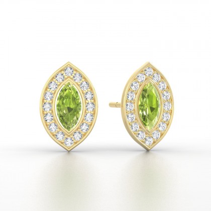 Gabrielle Boucles d'oreilles Marquises Péridot en Or jaune 18k