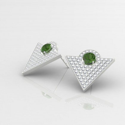 Georges Boucles d'oreilles Tourmaline en Argent 925