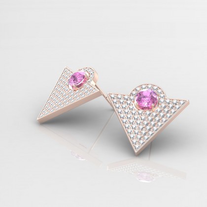 Georges Boucles d'oreilles Saphir rose en Or rose 18k