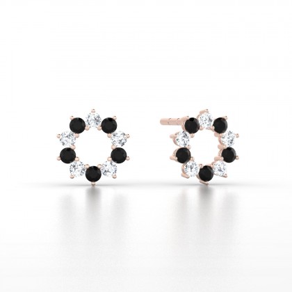 Georgia Boucles d'oreilles Diamant noir en Or rose 18k