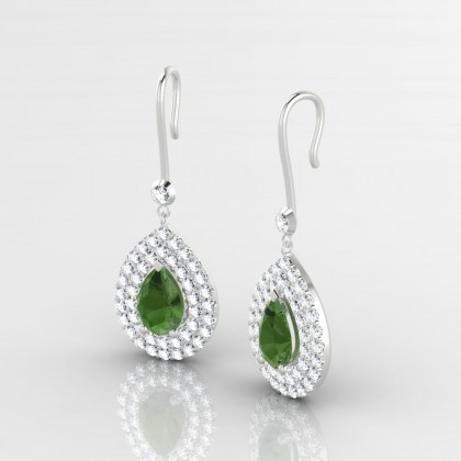 Gervaise Boucles d'oreilles Tourmaline en Argent 925