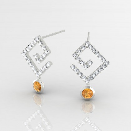 Ginger Boucles d'oreilles Citrine en Argent 925