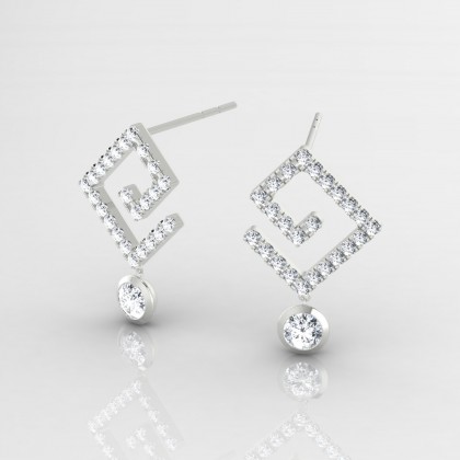 Ginger Boucles d'oreilles Diamant en Or blanc 18k