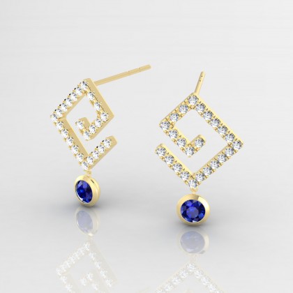 Ginger Boucles d'oreilles Saphir en Or jaune 18k