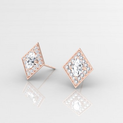 Gloria Boucles d'oreilles Diamant en Or rose 18k