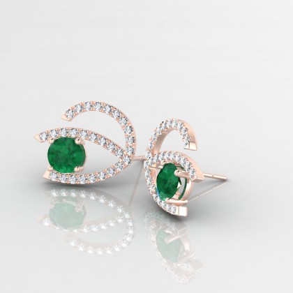 Hédonie Boucles d'oreilles Emeraude en Or rose 18k