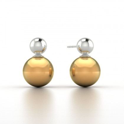Heima Boucles d'oreilles Perle d'eau douce dorée en Argent 925