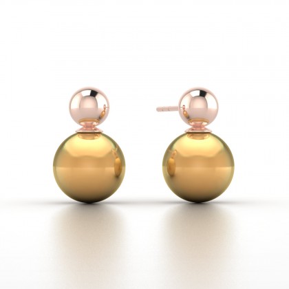 Heima Boucles d'oreilles Perle d'eau douce dorée en Or rose 18k
