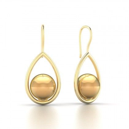 Heitiare Boucles d'oreilles Perle d'eau douce dorée en Or jaune 18k