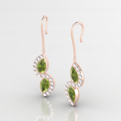 Hermine Boucles d'oreilles Péridot en Or rose 18k