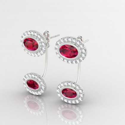 Joséphine Boucles d'oreilles Rubis en Argent 925