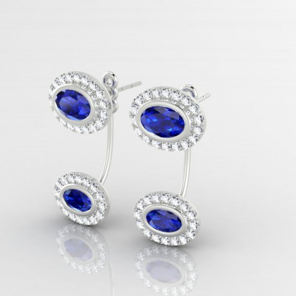 Joséphine Boucles d'oreilles Saphir en Argent 925