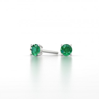Léonise Boucles d'oreilles Emeraude en Argent 925