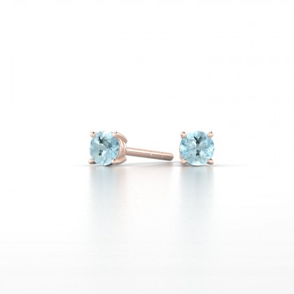 Léonise Boucles d'oreilles Aigue-marine en Or rose 18k