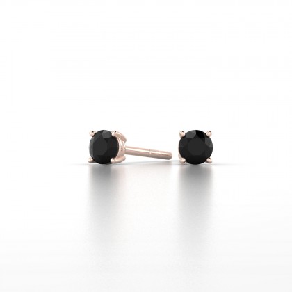 Léonise Boucles d'oreilles Diamant noir en Or rose 18k