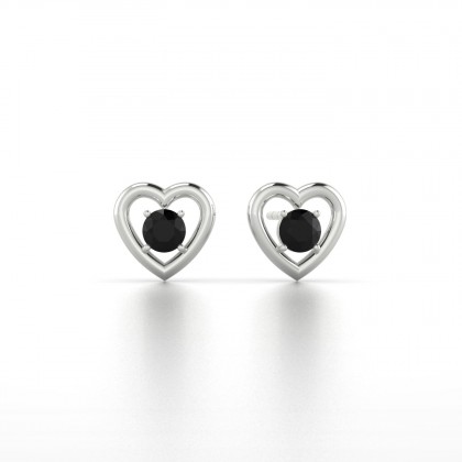 Lina Boucles d'oreilles Diamant noir en Argent 925