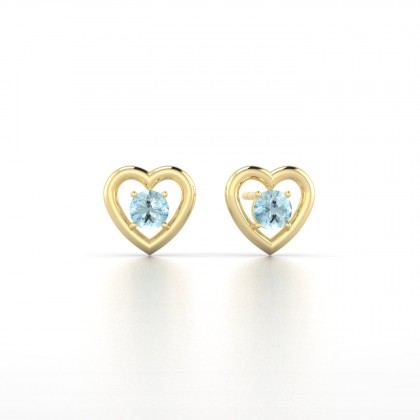 Lina Boucles d'oreilles Aigue-marine en Or jaune 18k
