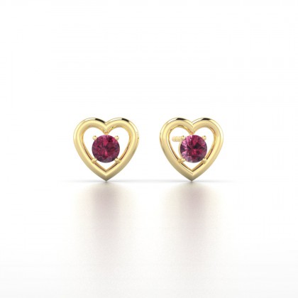 Lina Boucles d'oreilles Grenat en Or jaune 18k