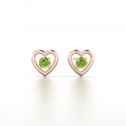 Lina Boucles d'oreilles Péridot en Or rose 18k