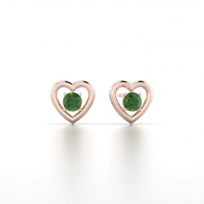 Lina Boucles d'oreilles Tourmaline en Or rose 18k
