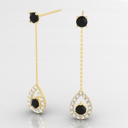 Liz Boucles d'oreilles Diamant noir en Or jaune 18k