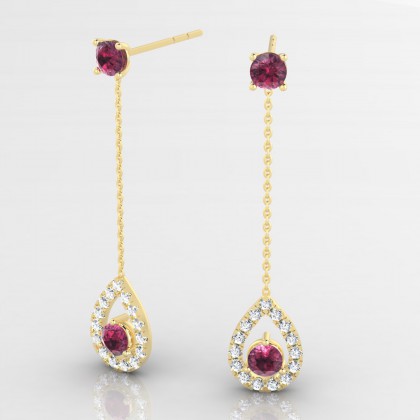Liz Boucles d'oreilles Grenat en Or jaune 18k