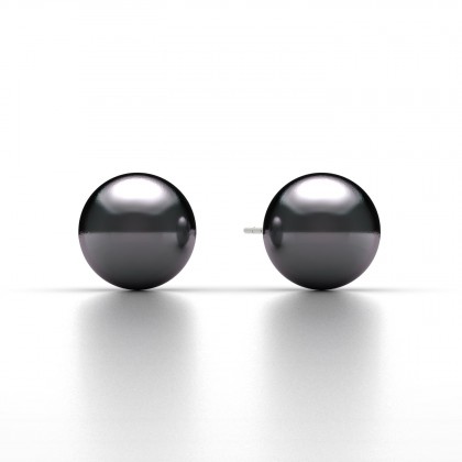 Mehiti Boucles d'oreilles Perle d'eau douce noire en Argent 925