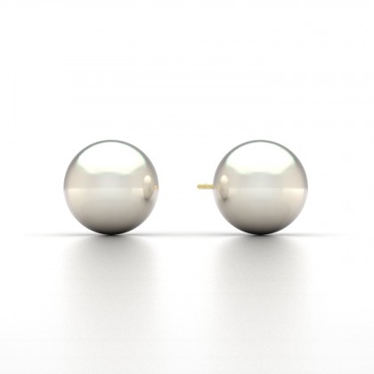 Mehiti Boucles d'oreilles Perle d'eau douce blanche en Or jaune 18k