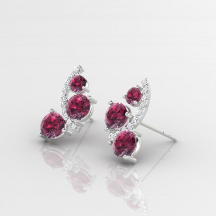 Mélonie Boucles d'oreilles Grenat en Argent 925