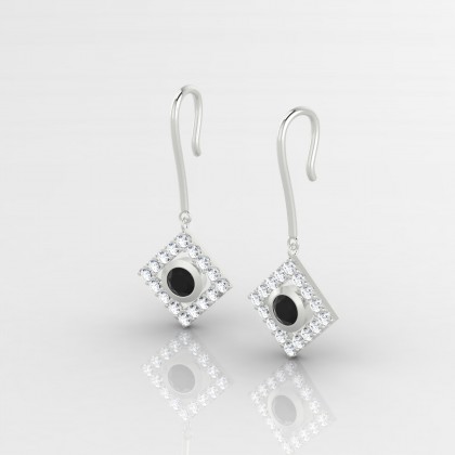 Mireille Boucles d'oreilles Diamant noir en Or blanc 18k