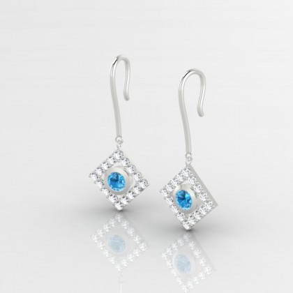 Mireille Boucles d'oreilles Topaze en Or blanc 18k