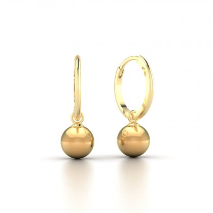 Moana Boucles d'oreilles Créoles Perle d'eau douce Dorée 6 à 7 mm en Or jaune 18k