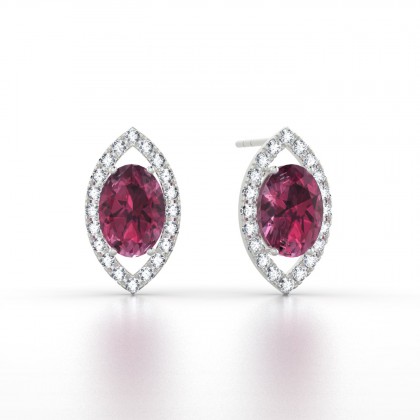Mystique Boucles d'oreilles Grenat en Argent 925
