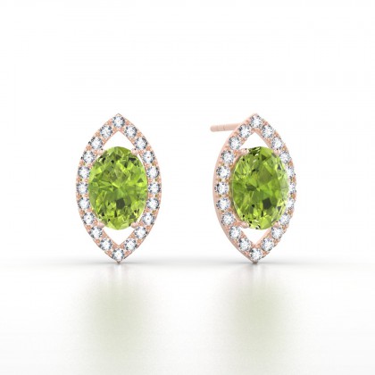 Mystique Boucles d'oreilles Péridot en Or rose 18k