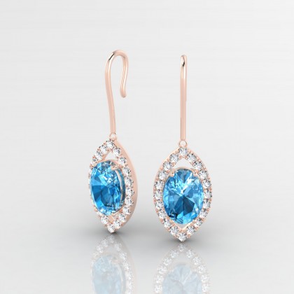 Mystique Pendante Boucles d'oreilles Topaze en Or rose 18k