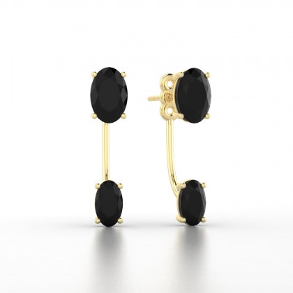 Nadine Boucles d'oreilles Diamant noir en Or jaune 18k