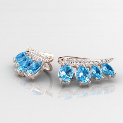 Nahima Boucles d'oreilles Topaze en Or rose 18k
